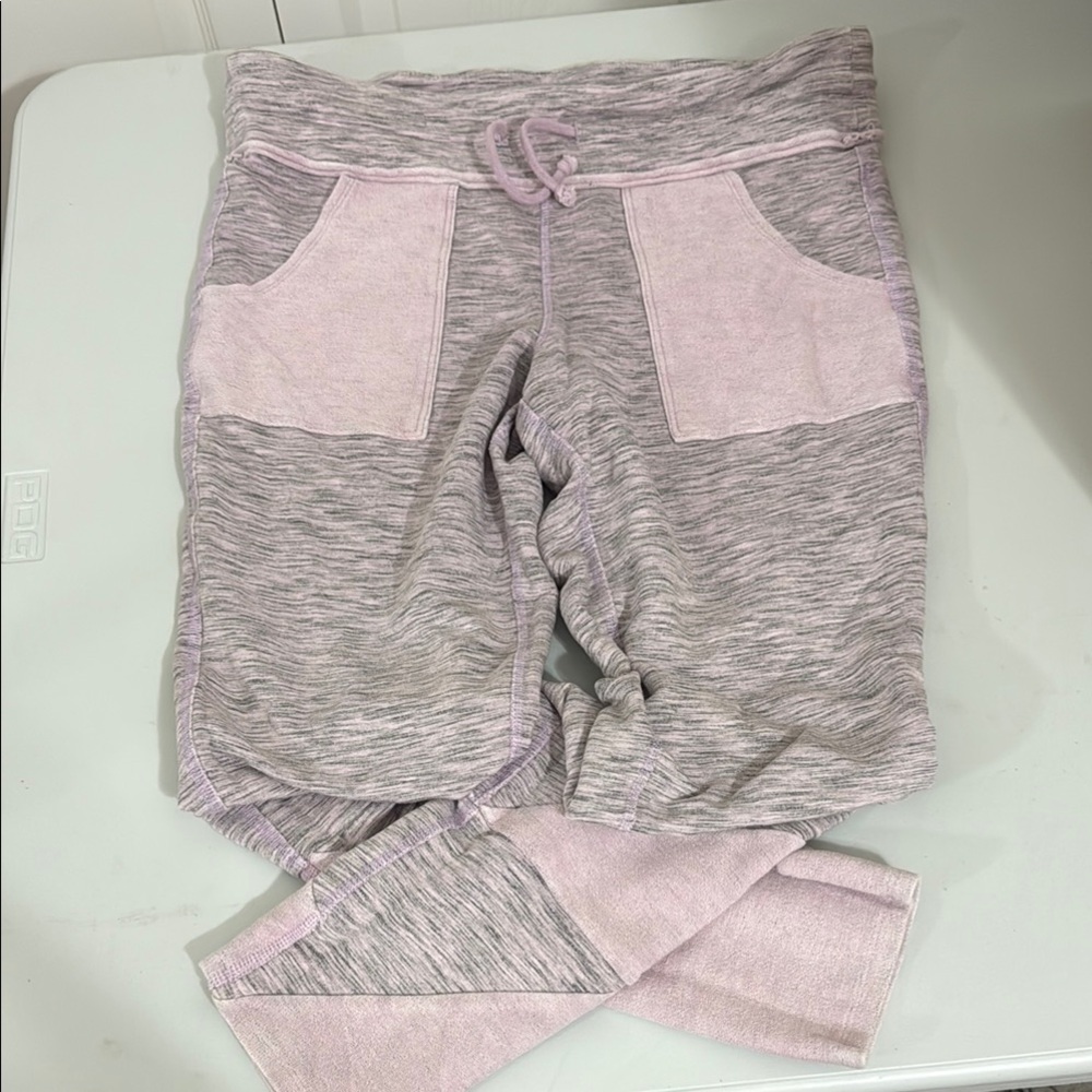 Pink and Gray Joggers with Relaxed Fit and Soft Knit
